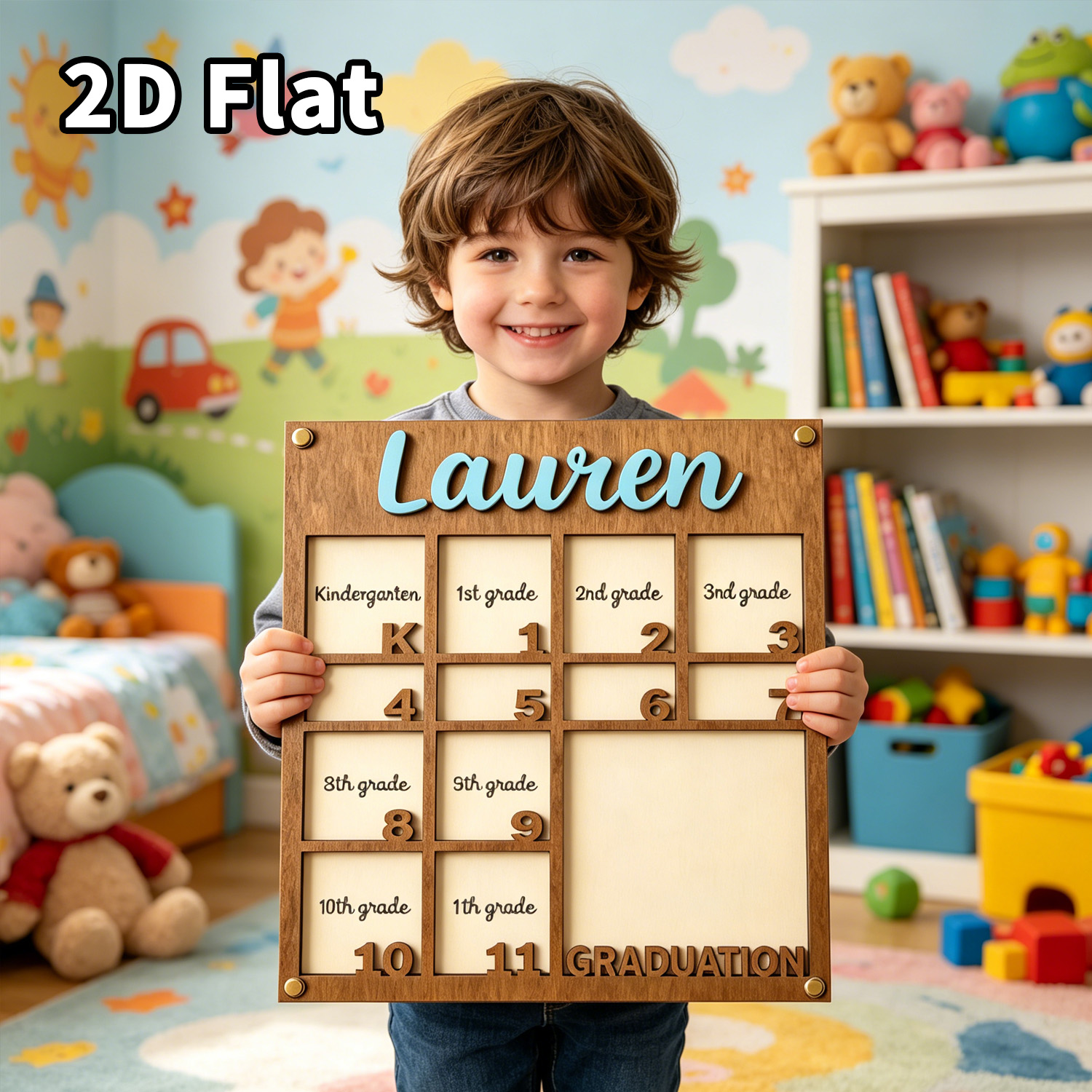 Baby Nursery Wall - 1Pc Custom Grade Photo Frame Wooden