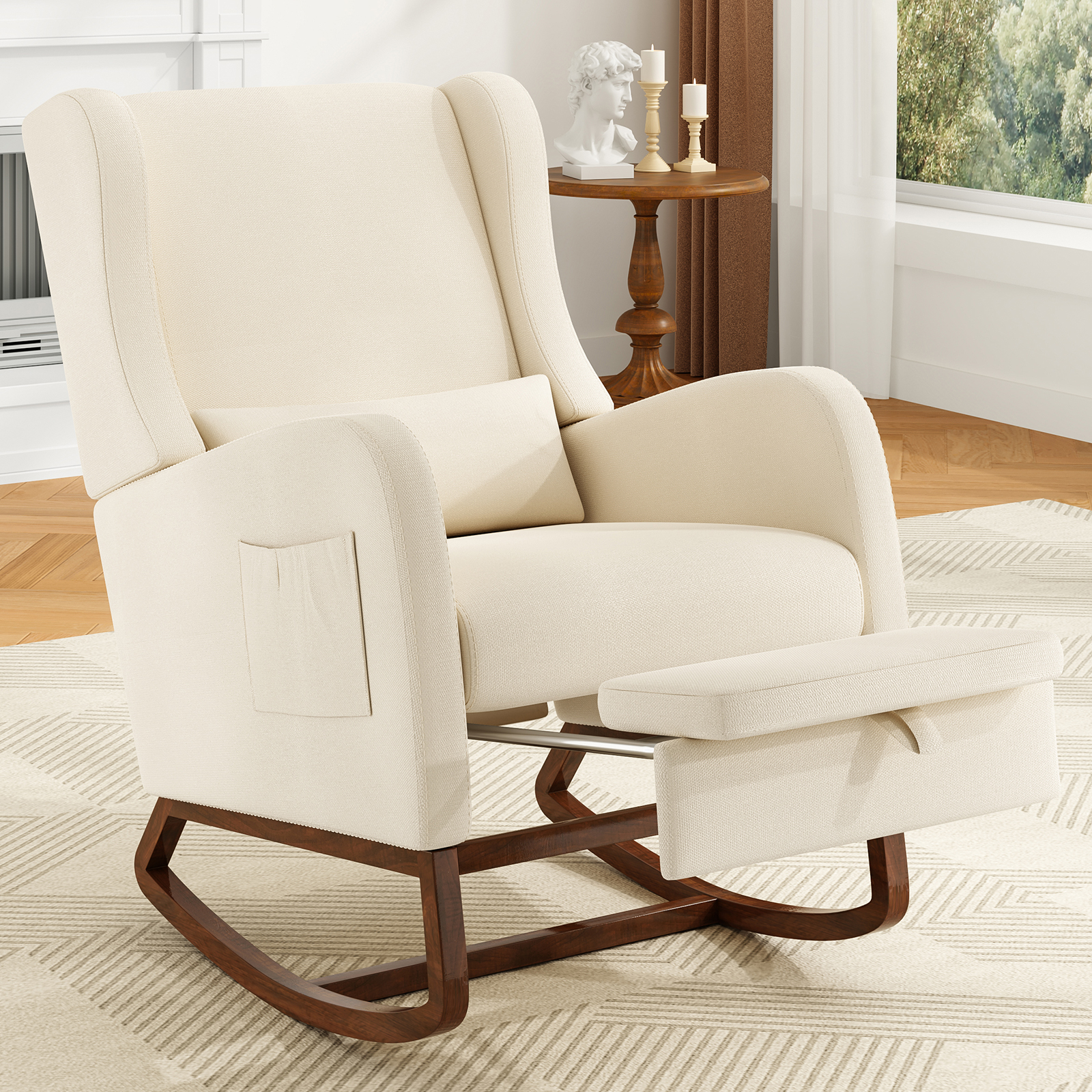 Baby Nursery Glider Chair - Nursery Rocking Chair, Upholstered Glider Rocker