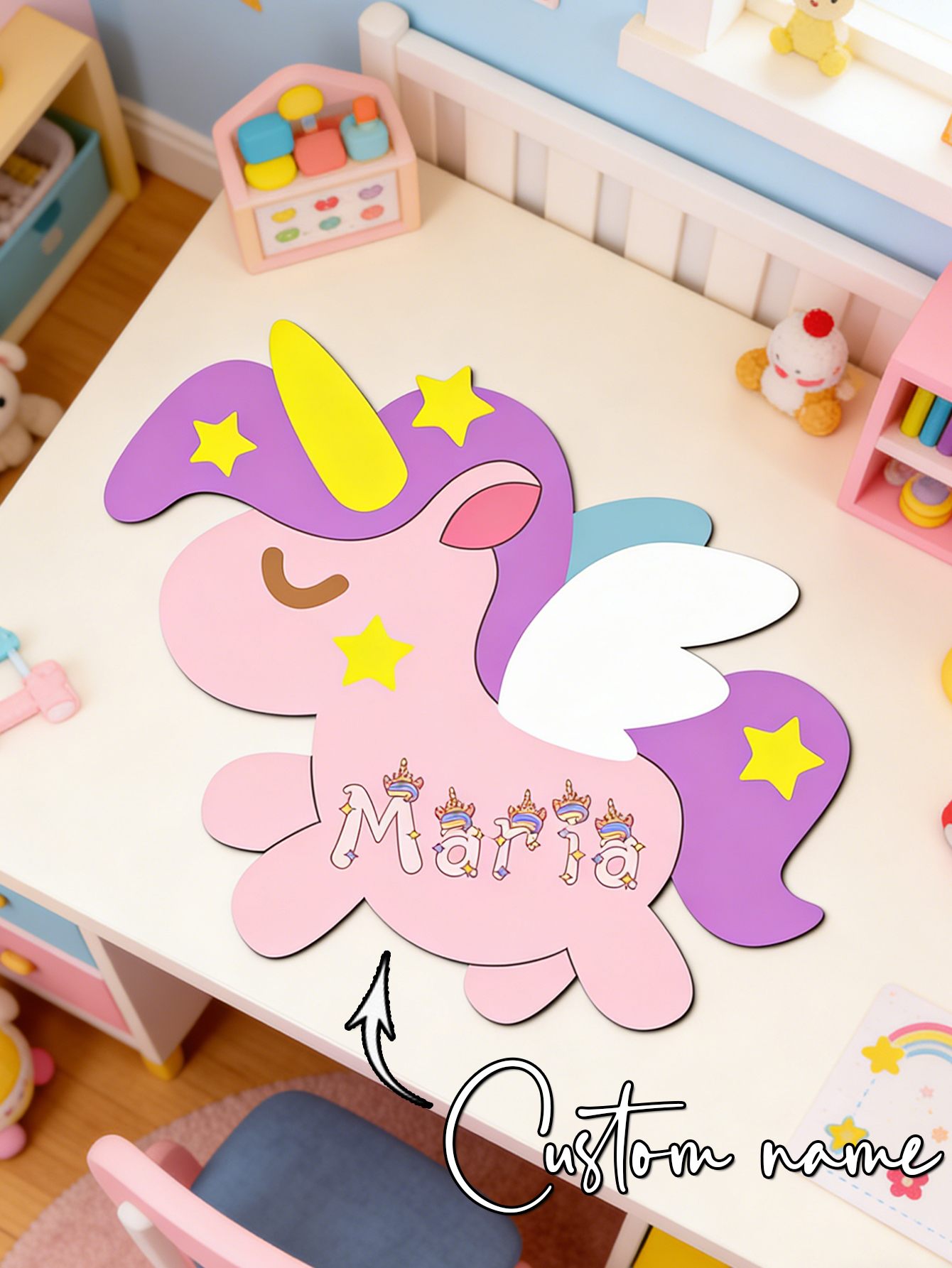 Custom Unicorn Wooden Name Sig - Baby Nursery Wall review and price