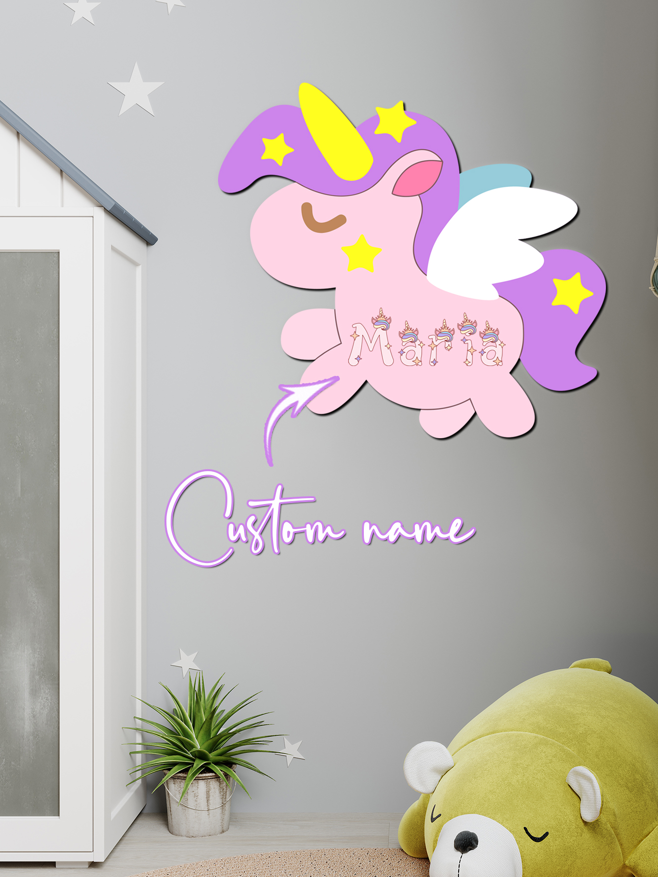 Custom Unicorn Wooden Name Sig - Baby Nursery Wall review and price