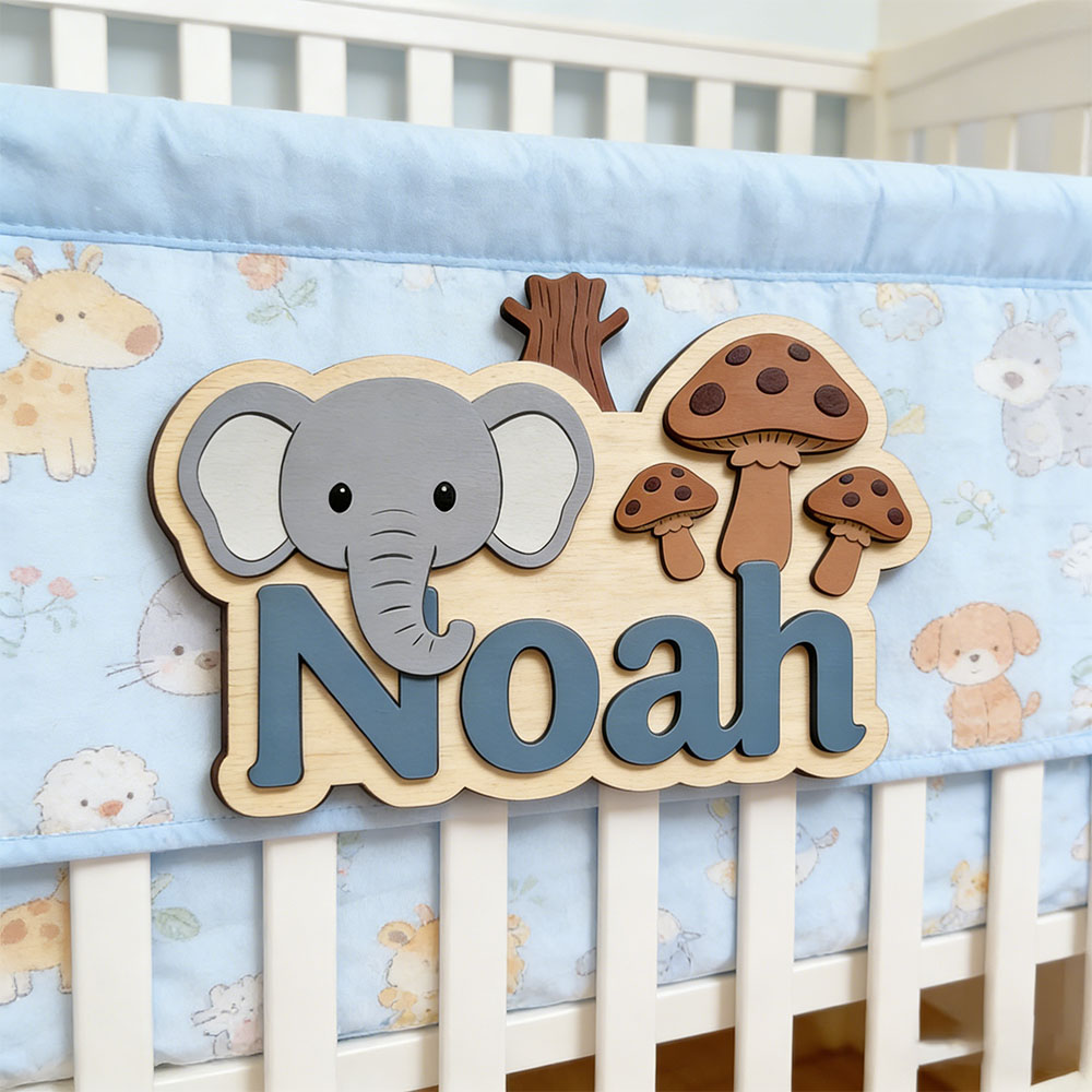Customizable Cartoon Elephant  - Baby Nursery Forest Theme review and price