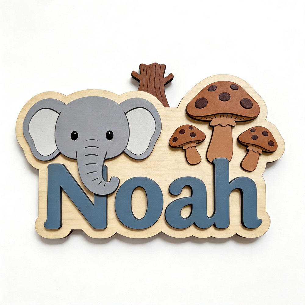 Customizable Cartoon Elephant  - Baby Nursery Forest Theme review and price