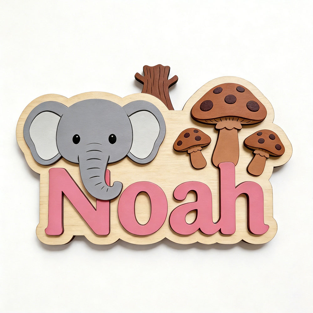 Customizable Cartoon Elephant  - Baby Nursery Forest Theme review and price