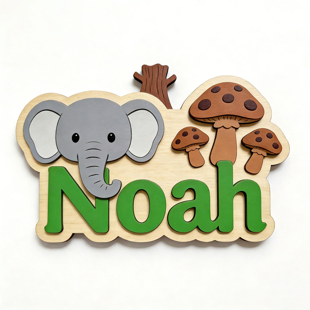 Customizable Cartoon Elephant  - Baby Nursery Forest Theme review and price