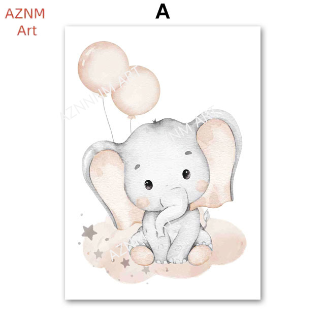 Elephant Balloon Rainbow Moon  - Baby Nursery Wall review and price