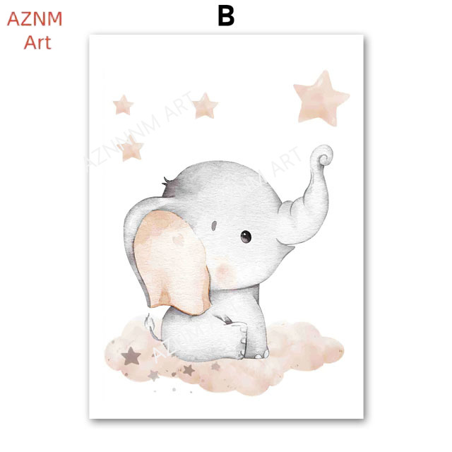 Elephant Balloon Rainbow Moon  - Baby Nursery Wall review and price