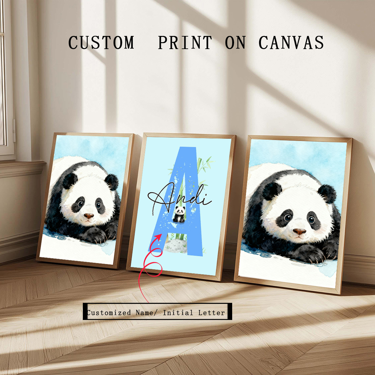 3pcs Personalized Panda Nurser - Baby Nursery Wall review and price
