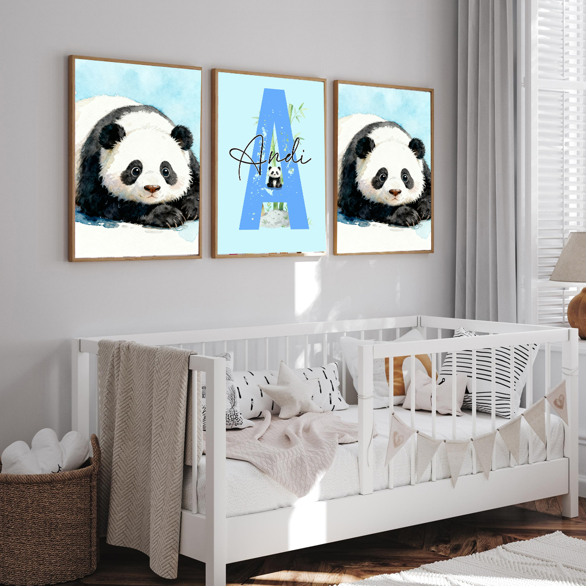 3pcs Personalized Panda Nurser - Baby Nursery Wall review and price