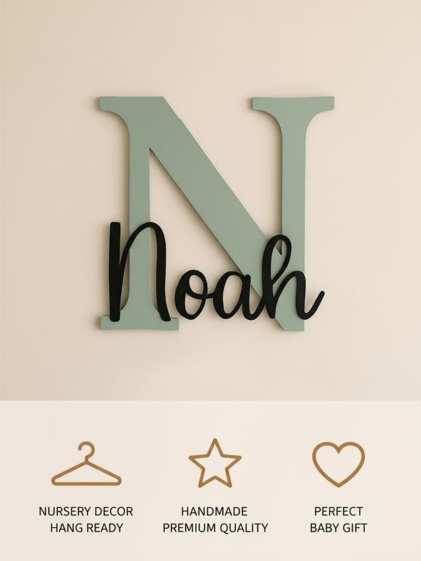Custom Name Cloud Shaped Woode - Baby Nursery Wall review and price
