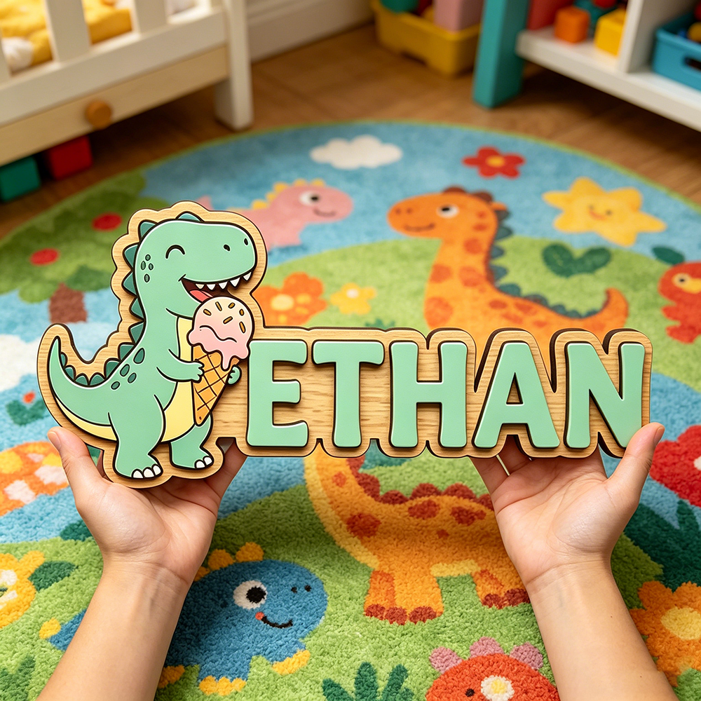 Whimsical Ice Cream Dinosaur C - Baby Nursery Wall review and price