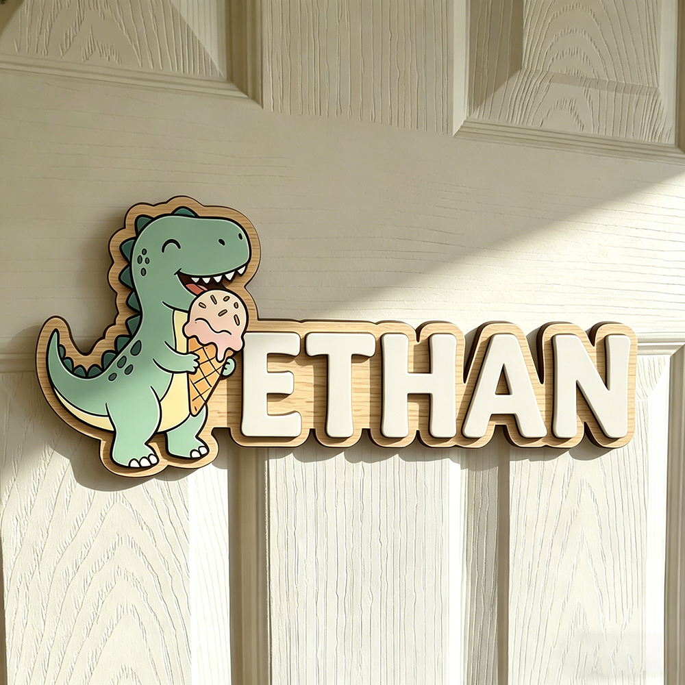 Whimsical Ice Cream Dinosaur C - Baby Nursery Wall review and price