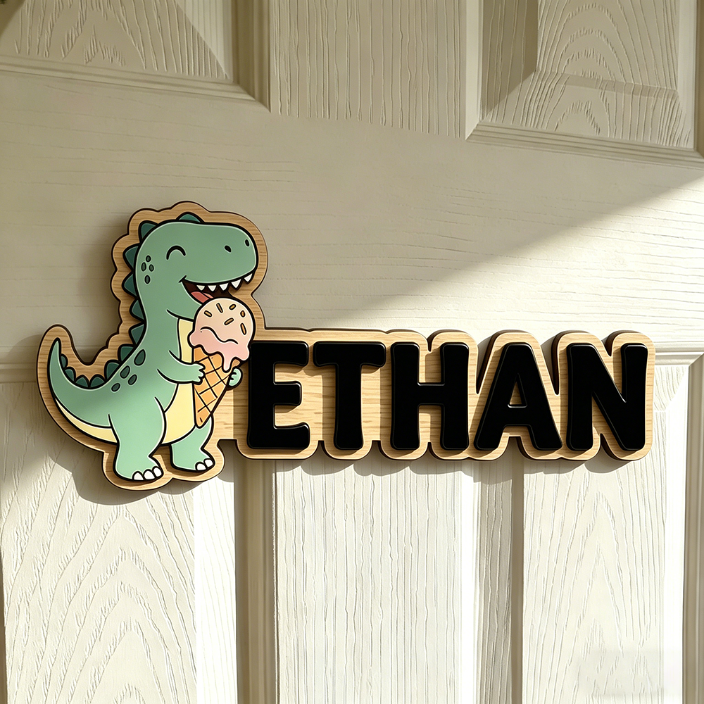 Whimsical Ice Cream Dinosaur C - Baby Nursery Wall review and price