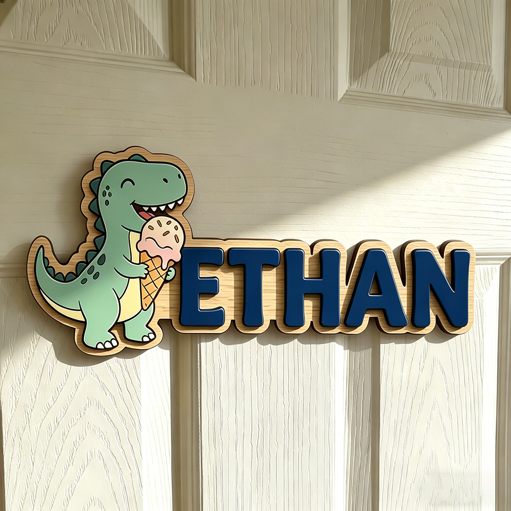 Whimsical Ice Cream Dinosaur C - Baby Nursery Wall review and price