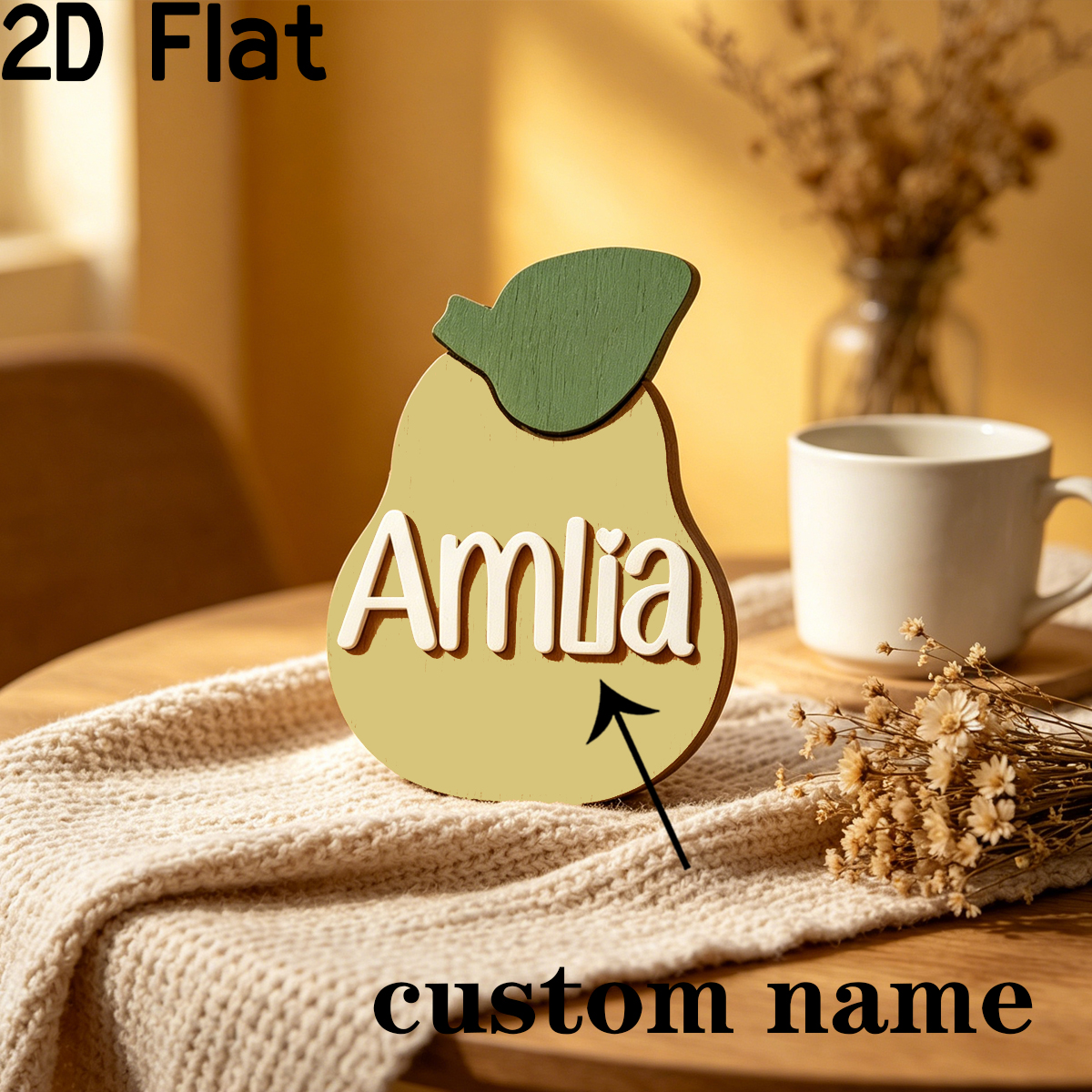 1Pc Custom Yellow Pear Wooden  - Baby Nursery Yellow Walls review and price