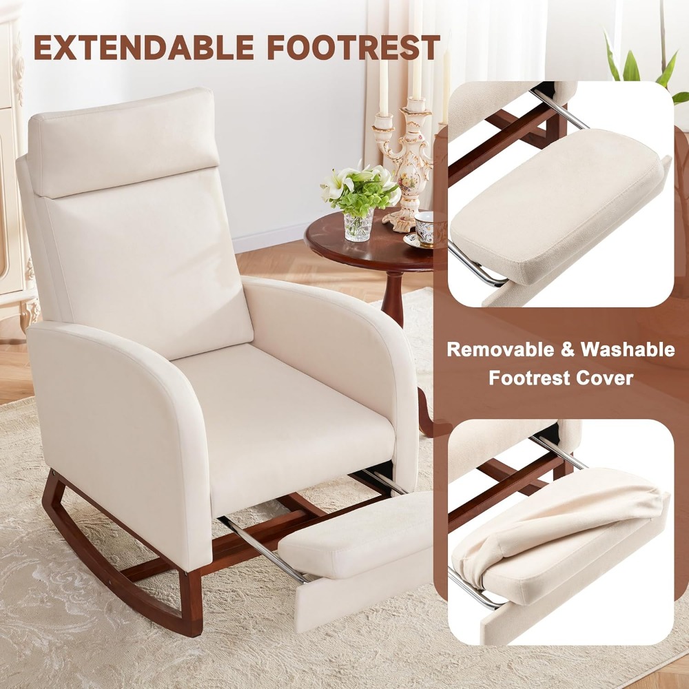 High-Back Nursery Rocking Chai - Baby Nursery Glider Chair review and price