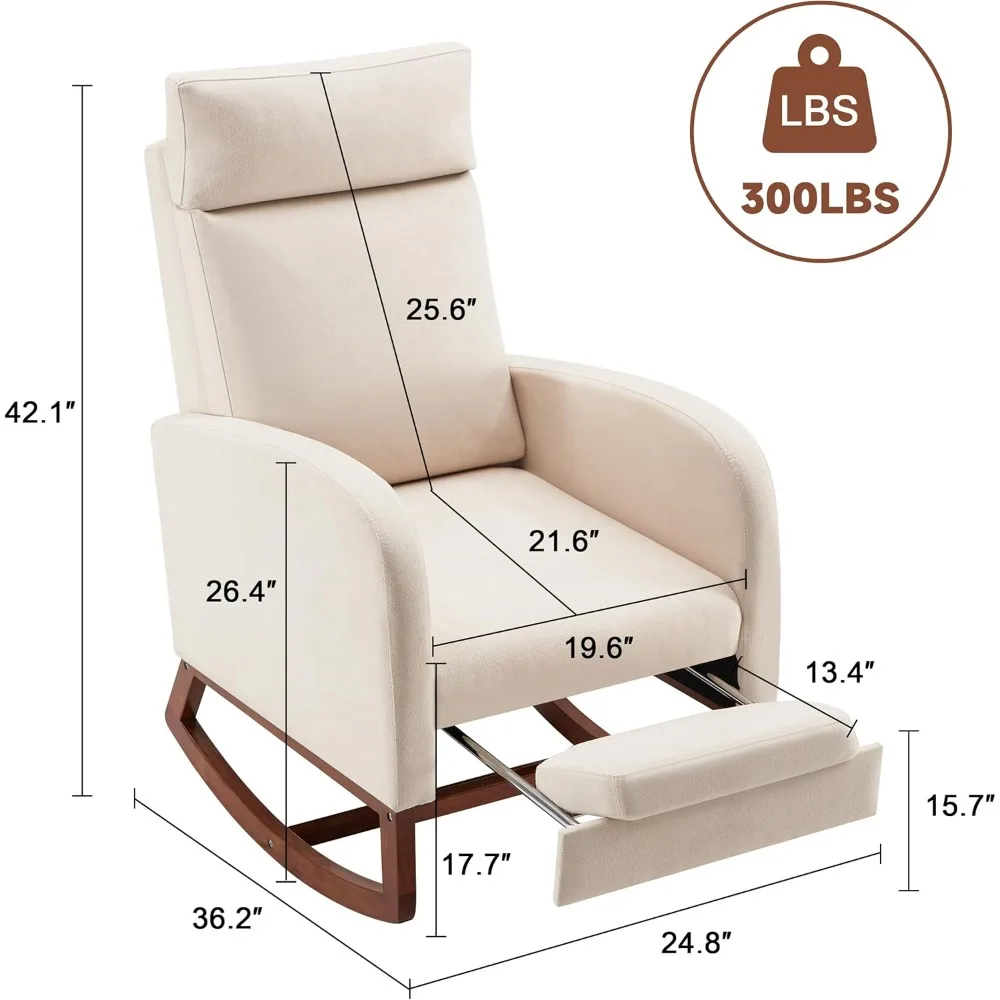 High-Back Nursery Rocking Chai - Baby Nursery Glider Chair review and price