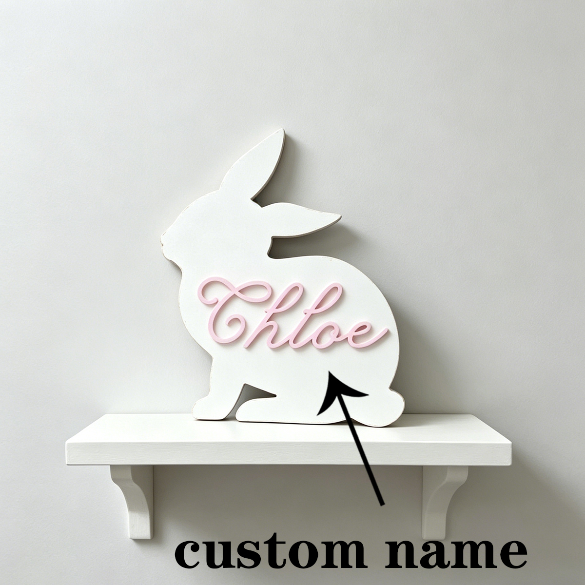 1Pc Custom Cute Bunny Name Woo - Baby Nursery Wall review and price
