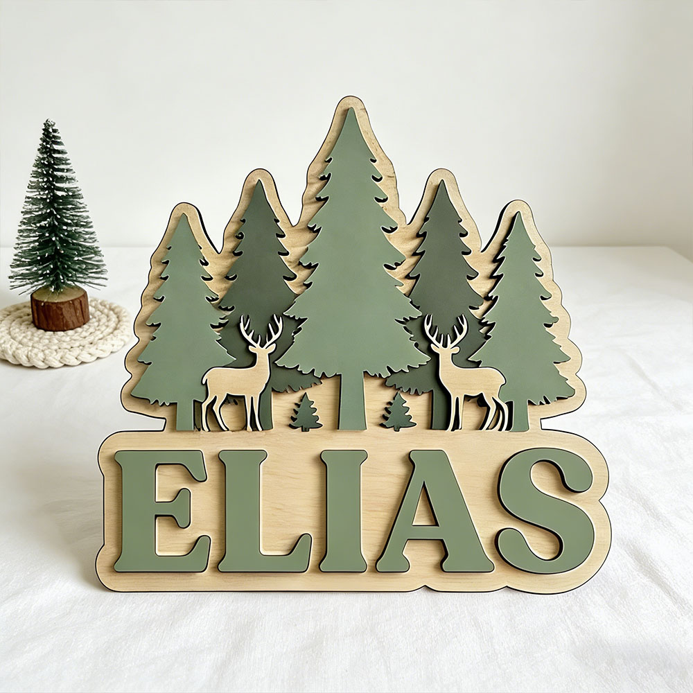 Custom Forest Elk Pine Tree Na - Baby Nursery Forest Theme review and price