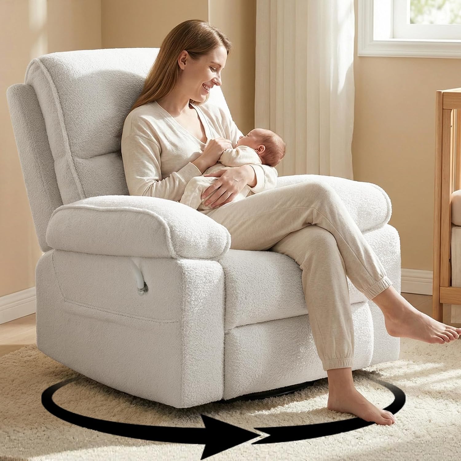 360° Swivel Rocker Recliner Nu - Baby Nursery Glider Chair review and price