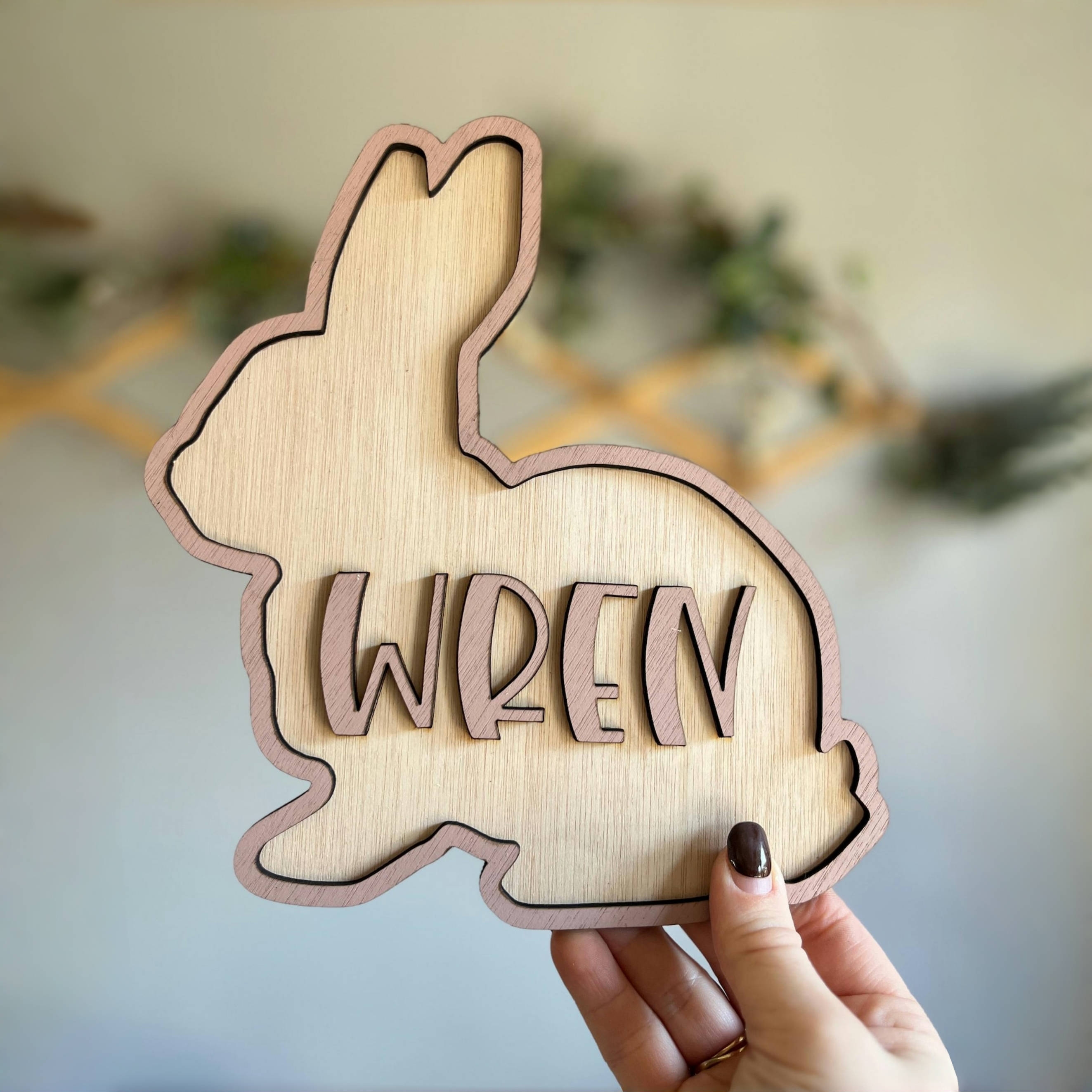 Personalized Bunny Name Wooden - Baby Nursery Wall review and price