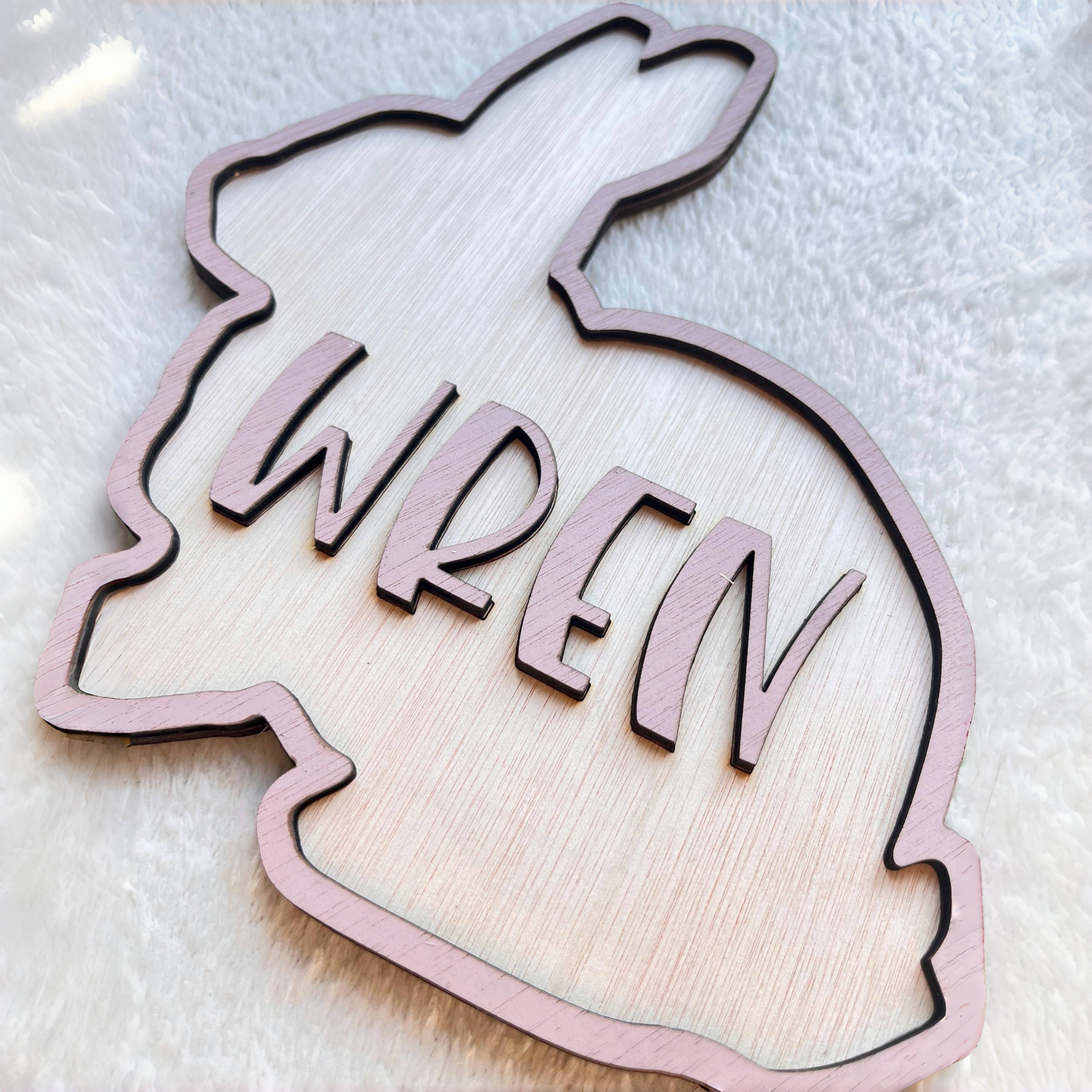 Personalized Bunny Name Wooden - Baby Nursery Wall review and price