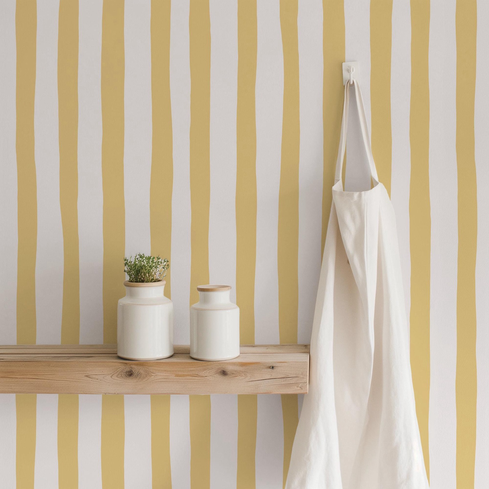 Sunshine Yellow Wobbly Stripes - Baby Nursery Yellow Walls review and price