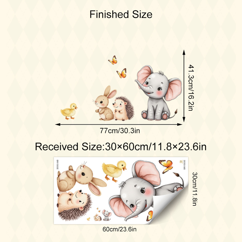 Cartoon Animal Wall Sticker -  - Baby Nursery Wall review and price