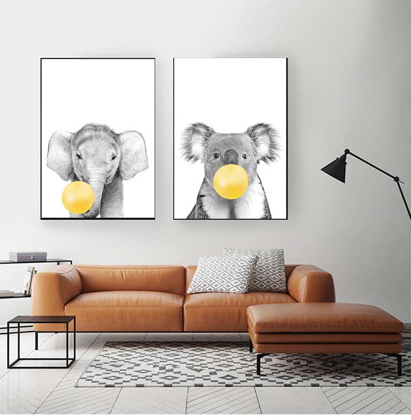 1pc frameless Canvas Painting  - Baby Nursery Yellow Walls review and price