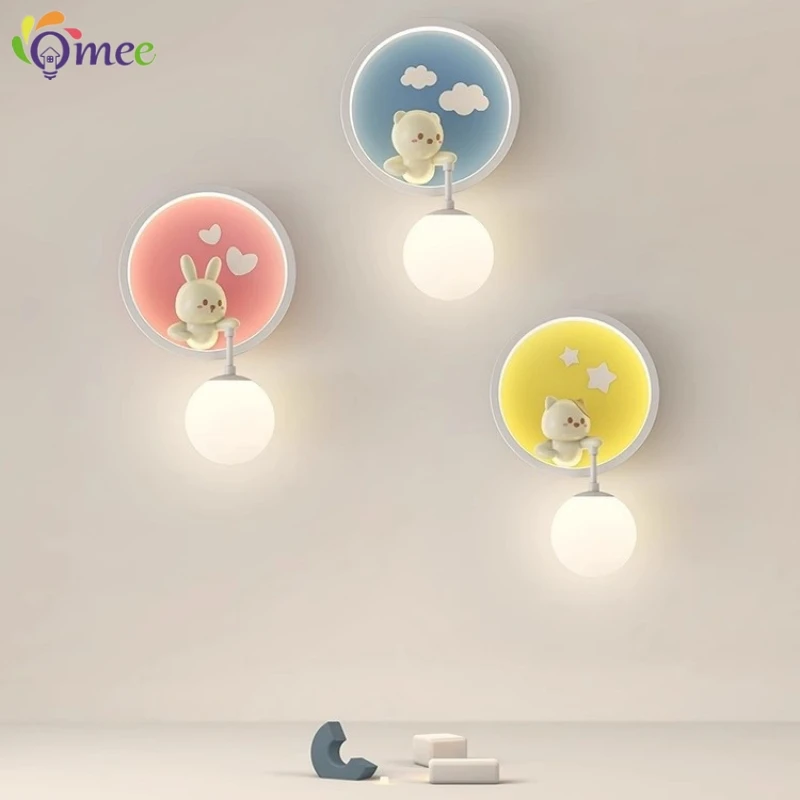 Cute Girl Wall Lamps LED Pink  - Baby Nursery Yellow Walls review and price