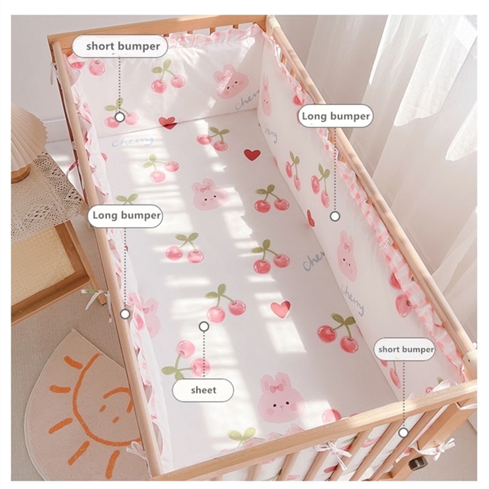 5Pcs Crib Bedding Set Girl Bab - Baby Nursery Bedding Sets review and price