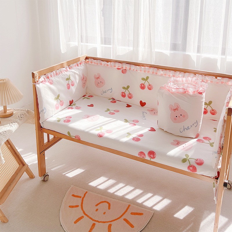 5Pcs Crib Bedding Set Girl Bab - Baby Nursery Bedding Sets review and price