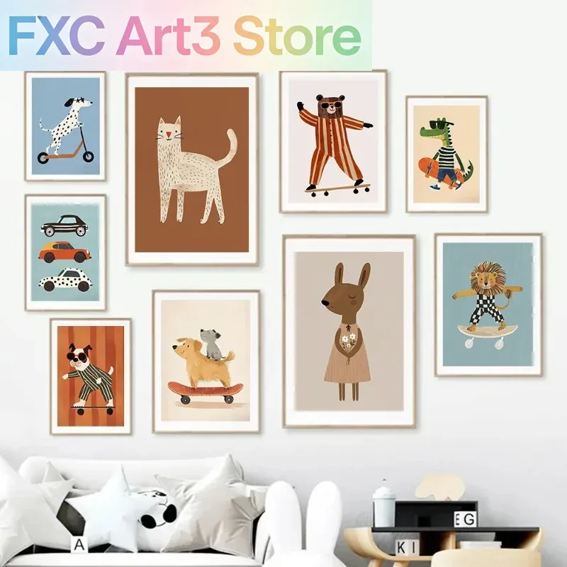 1pc frameless Funny Animals Ra - Baby Nursery Wall review and price