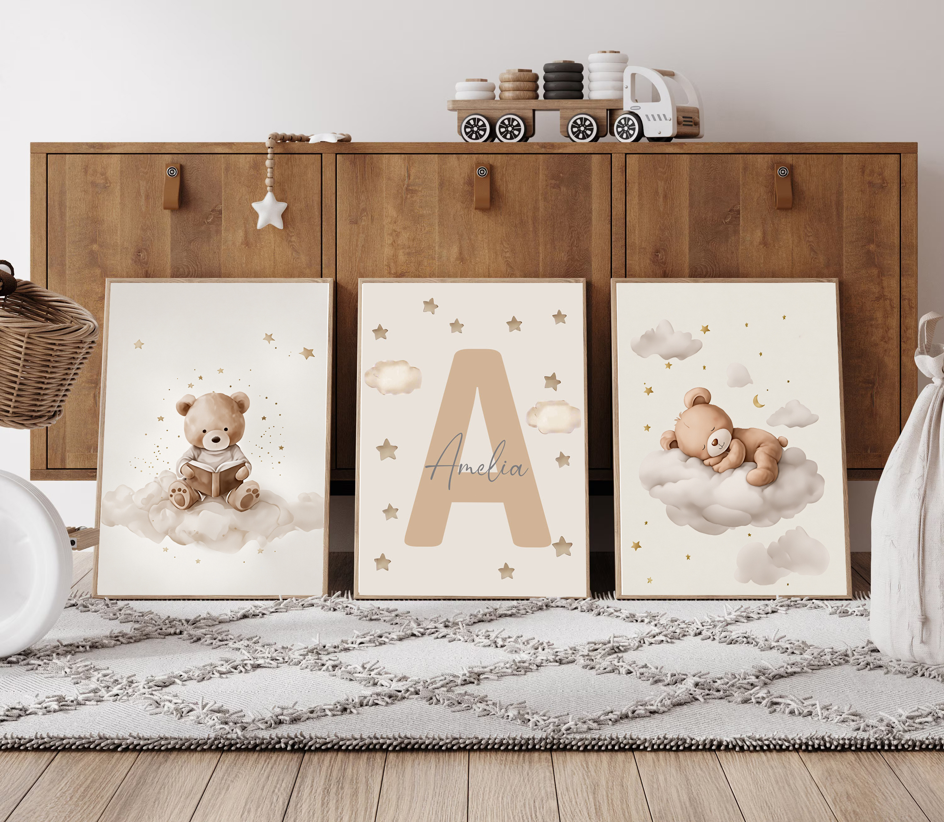 3pcs/set Bohemian Teddy Bear A - Baby Nursery Wall review and price